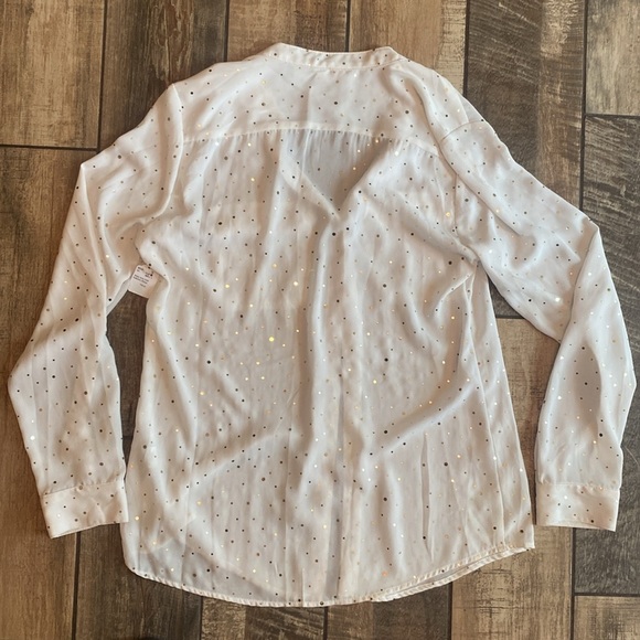 🆕 Coral Bay White Blouse with Gold polkadot blouse - Picture 7 of 11